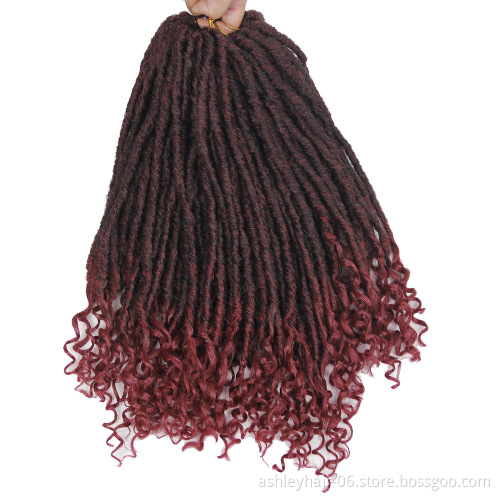 Tangle Free Wholesale Pre looped Synthetic Fiber Crochet Soft Julianna Goddess Locs Hair